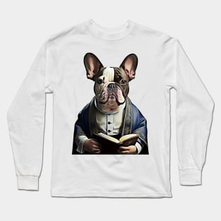 Reverend French Bulldog Pastor Frenchie Long Sleeve T-Shirt